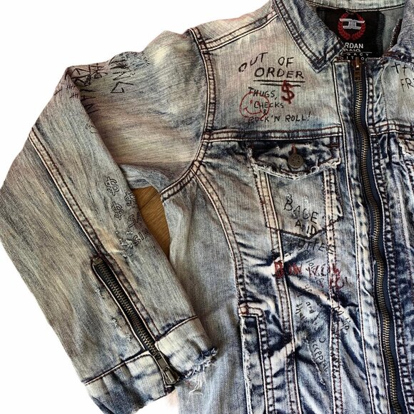 Jordan Craig Legacy Edition Graffiti Denim Jacket - Picture 5 of 12